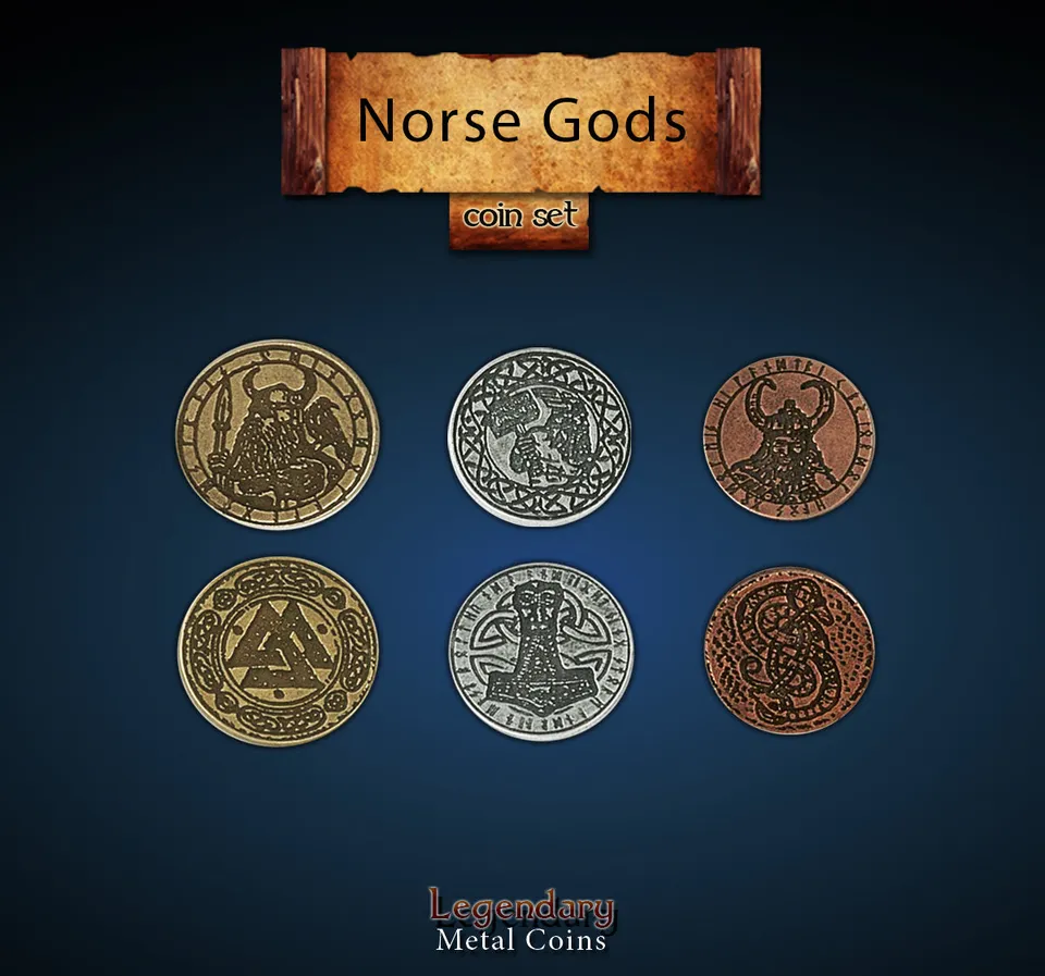 drawlab-legendary-metal-coins-norse-gods-m-nzset-wikinger-20er image 1