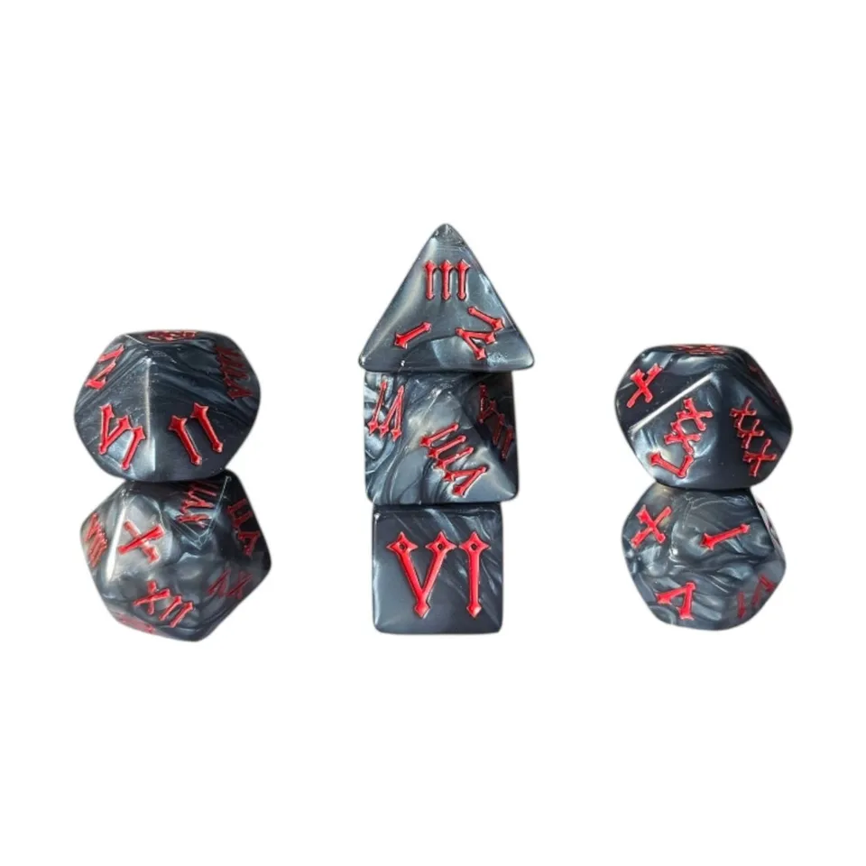 dice4friends-7-teiliges-rpg-w-rfelset-roman-grey-red-w-rfel-mehrfarbig image 1