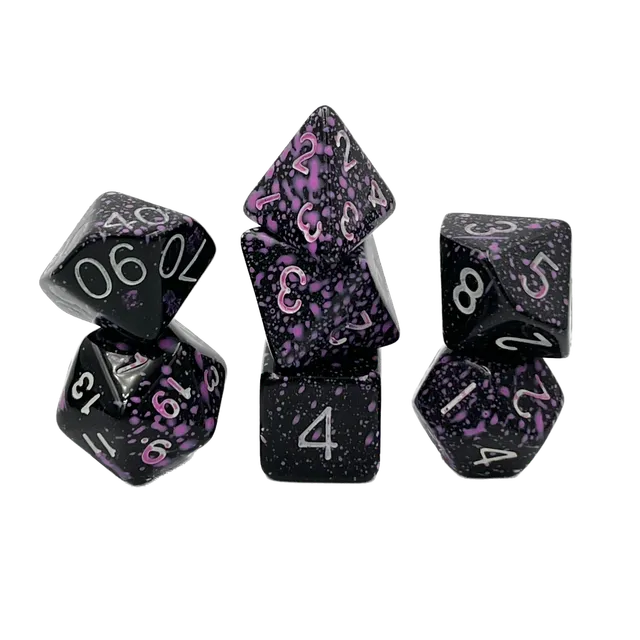 dice4friends-7-teiliges-rpg-w-rfelset-sparkling-black-pink-7-w-rfel image 1
