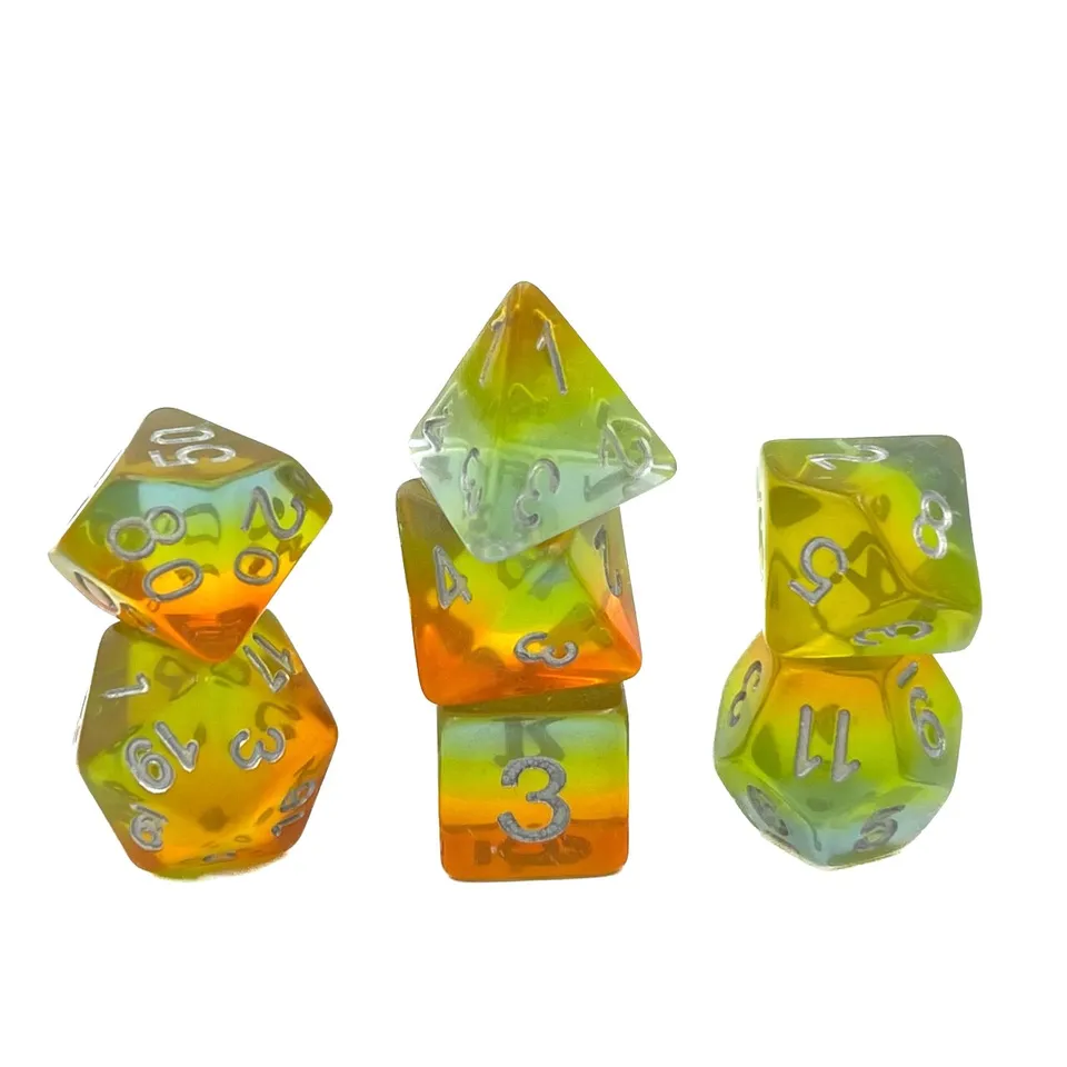 dice4friends-7-teiliges-rpg-w-rfelset-yellow-aurora-transparent-7er image 1