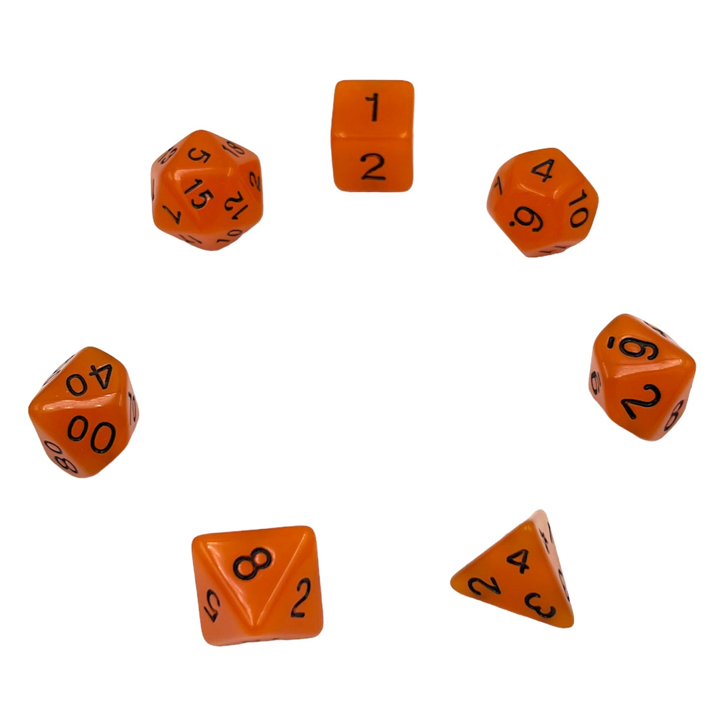 dice4friends-glow-w-rfelset-orange-7-teilig-leuchtend image 2