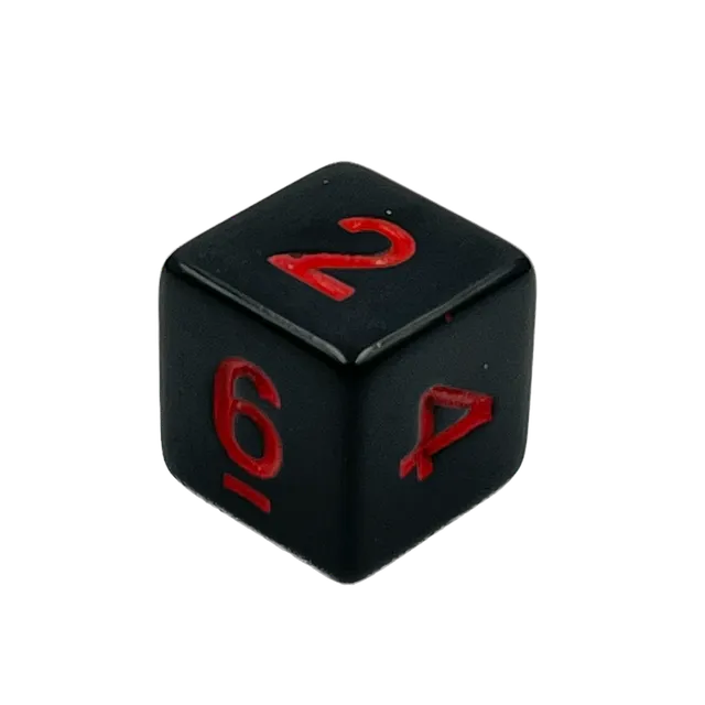 dice4friends-d6-ziffernw-rfel-black-red-w6-einzeln-acryl image 1