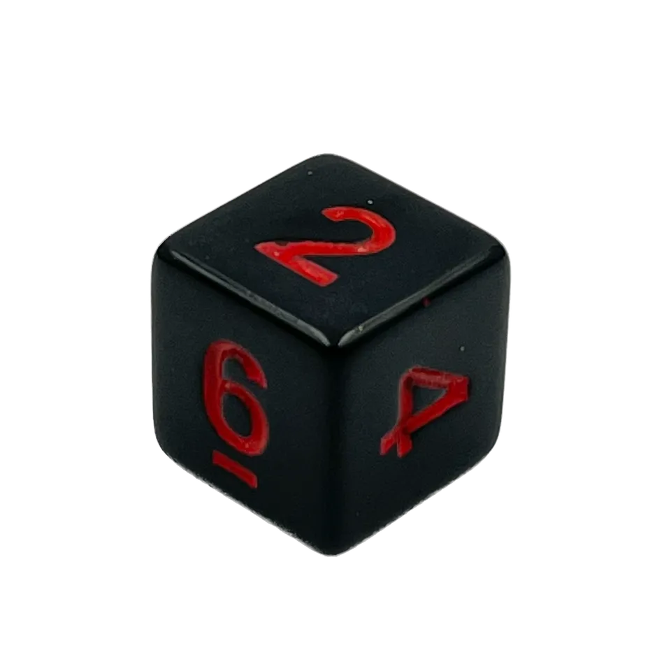 dice4friends-d6-ziffernw-rfel-black-red-w6-einzeln-acryl image 1