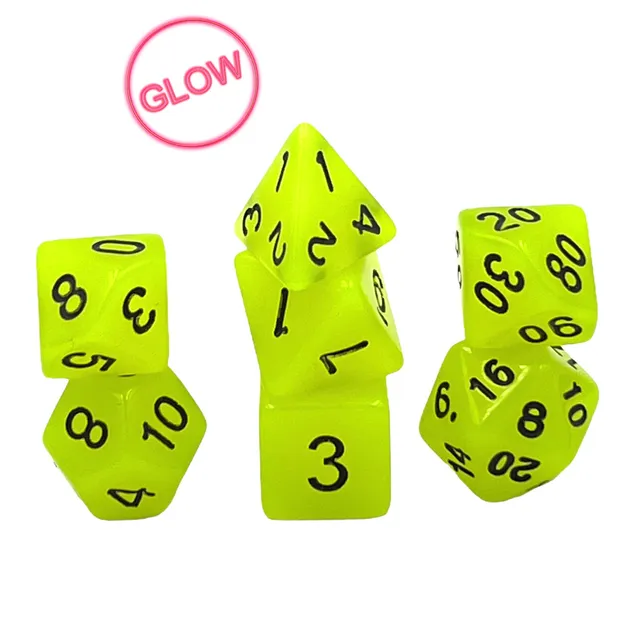 dice4friends-rpg-glow-yellow-w-rfelset-7-teilig-leuchtend-gelb image 1