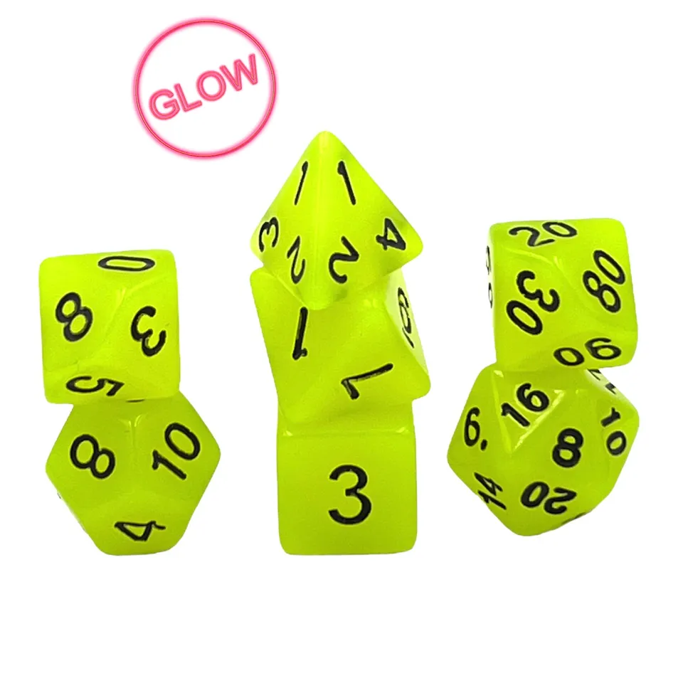 dice4friends-rpg-glow-yellow-w-rfelset-7-teilig-leuchtend-gelb image 1