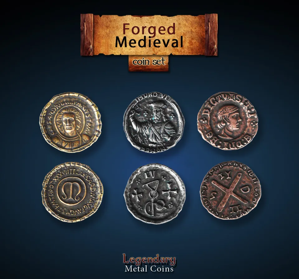 drawlab-legendary-metal-coins-forged-medieval-m-nzset-20-st-ck image 1