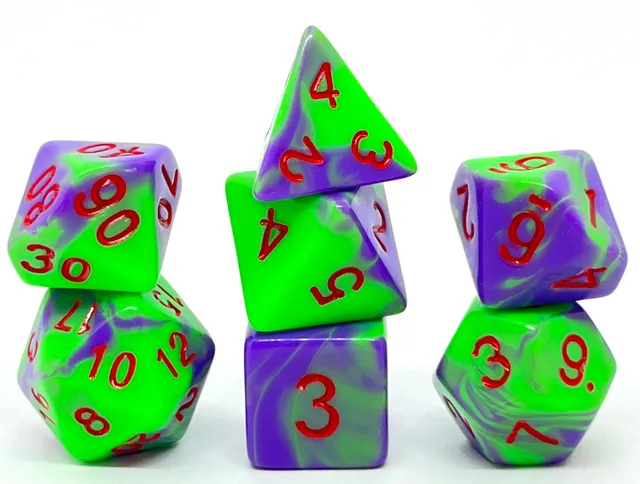 dice4friends-7-teiliges-rpg-w-rfelset-green-joker-w-rfel-7er-mehrfarbig image 1