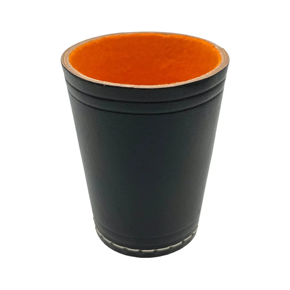 dice4friends-accessoires-w-rfelbecher-schwarz-orange-b-ffelleder image 1