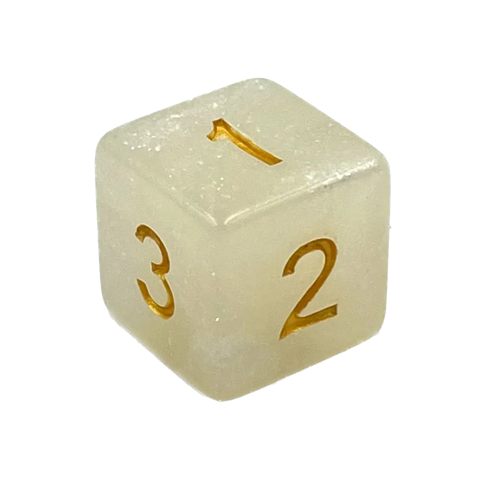 dice4friends-d6-augenw-rfel-d6-galaxy-white-gold-borealis-w6 image 1