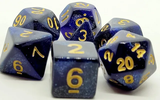 dice4friends-galaxy-blue-w-rfelset-7-teilig-blau-gold image 1
