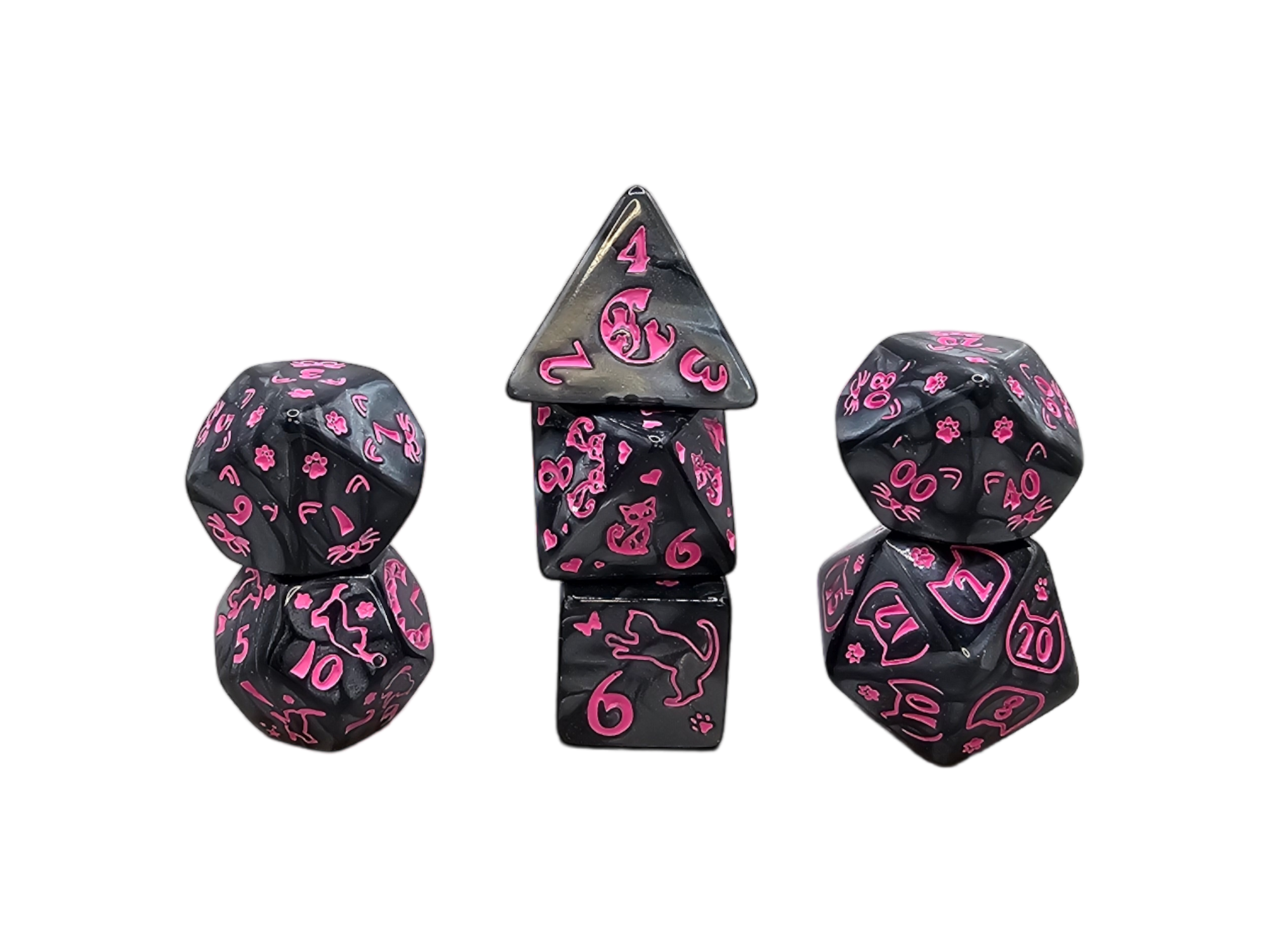 dice4friends-7-teiliges-rpg-w-rfelset-cat-black-pink image 1