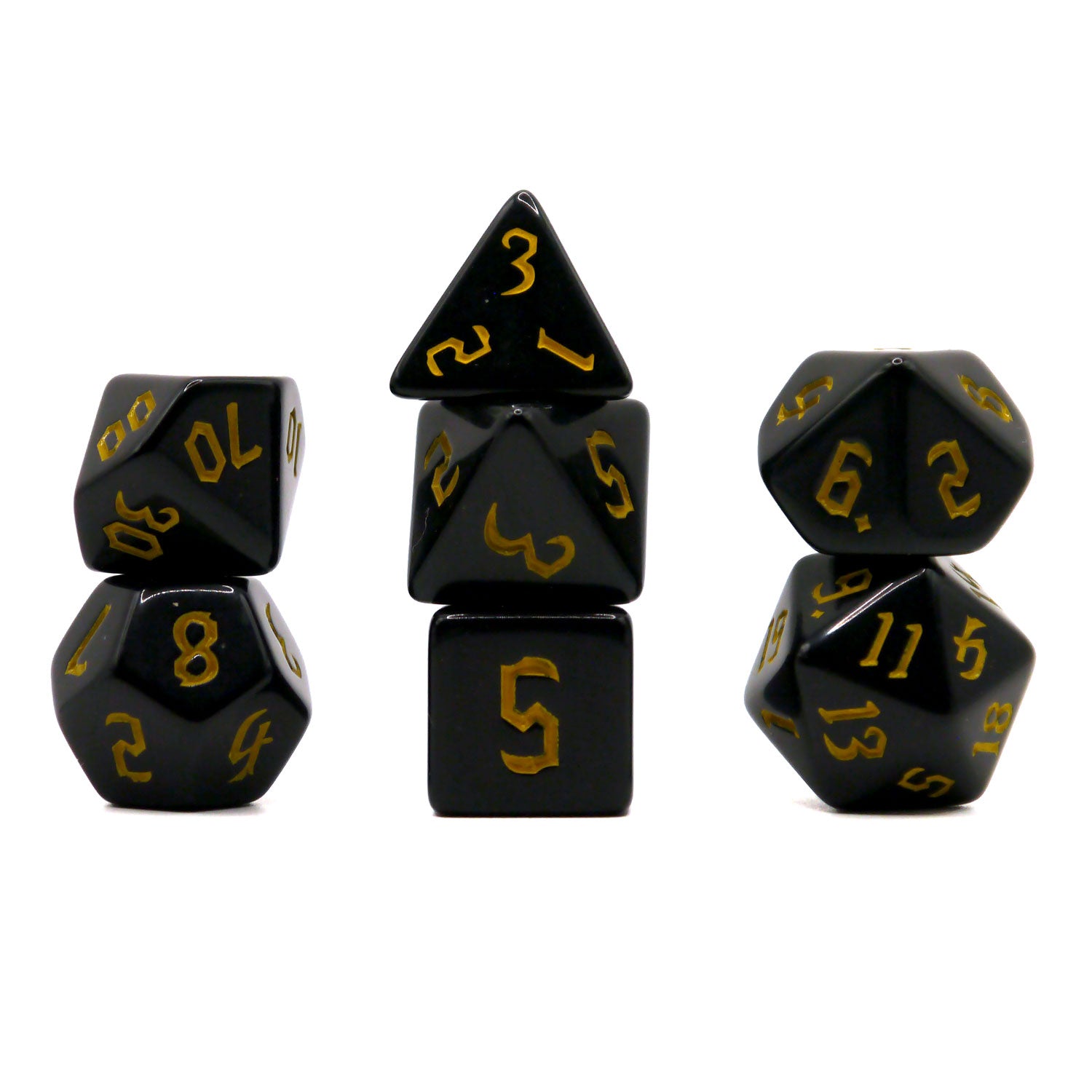 dice4friends-7-teiliges-rpg-w-rfelset-opaque-black-yellow-7-w-rfel image 1