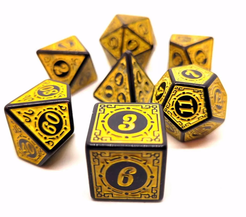 dice4friends-magic-flame-yellow-w-rfelset-7-teilig-gelb-schwarz image 1