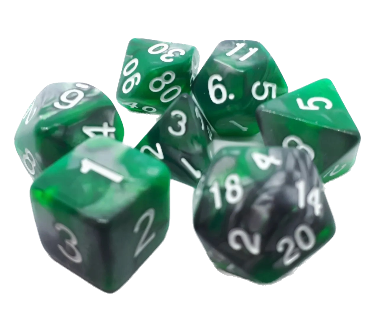 dice4friends-7-teiliges-rpg-w-rfelset-dragon-skin-grau-gr-n-7-w-rfel image 1