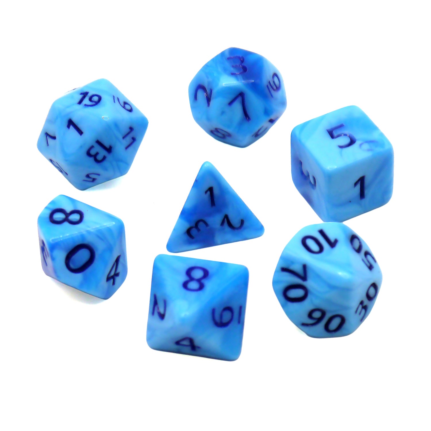 dice4friends-7-teiliges-rpg-w-rfelset-blueberry-gum-w-rfel-7er-blau image 2