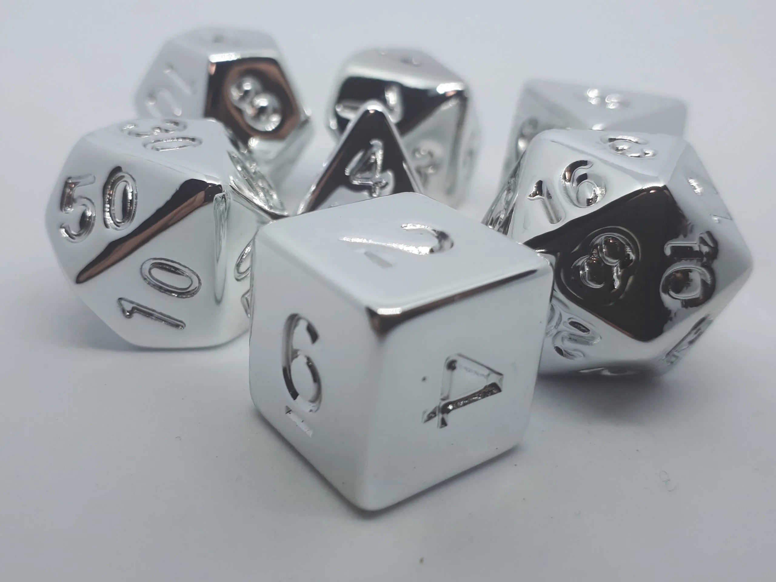 dice4friends-metall-w-rfelset-shiny-silver-7-teilig-rpg-dice image 2