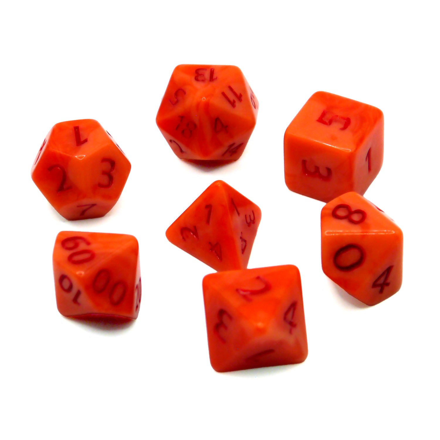 dice4friends-7-teiliges-rpg-w-rfelset-sweet-peach-gum-orange-rot-7er image 2