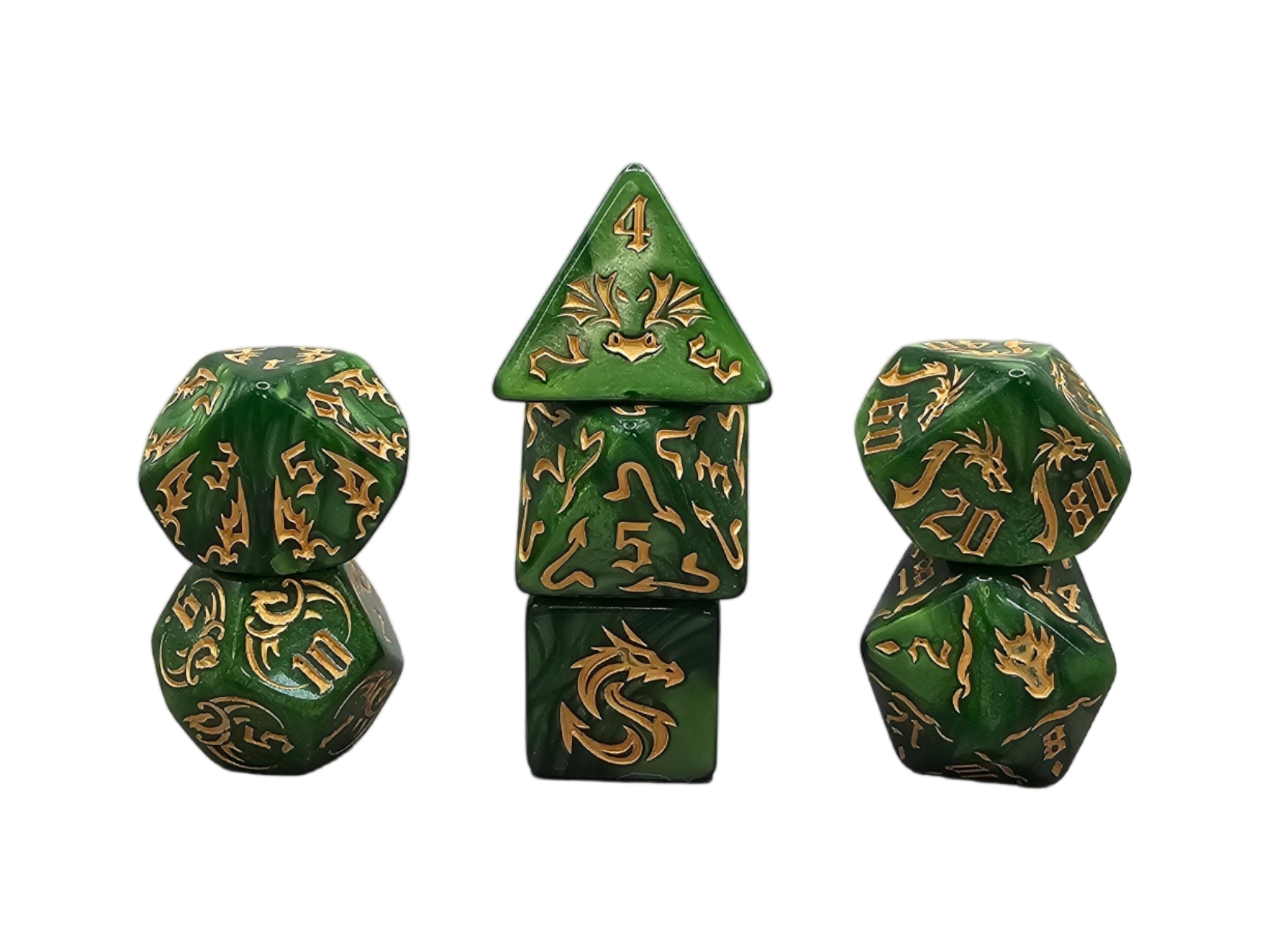 dice4friends-dragon-green-7-teiliges-rpg-w-rfelset-gr-n-gold image 1
