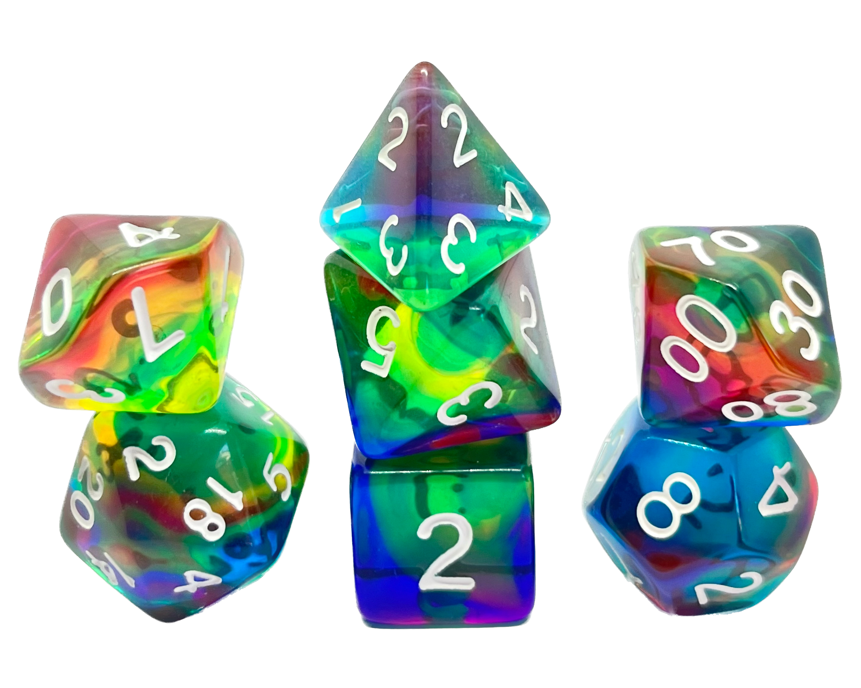 dice4friends-rainbow-storm-transparent-w-rfelset-7-teilig image 1