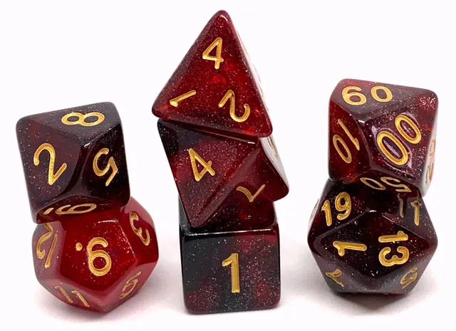 dice4friends-galaxy-red-w-rfelset-7-teilig-schwarz-rot image 1