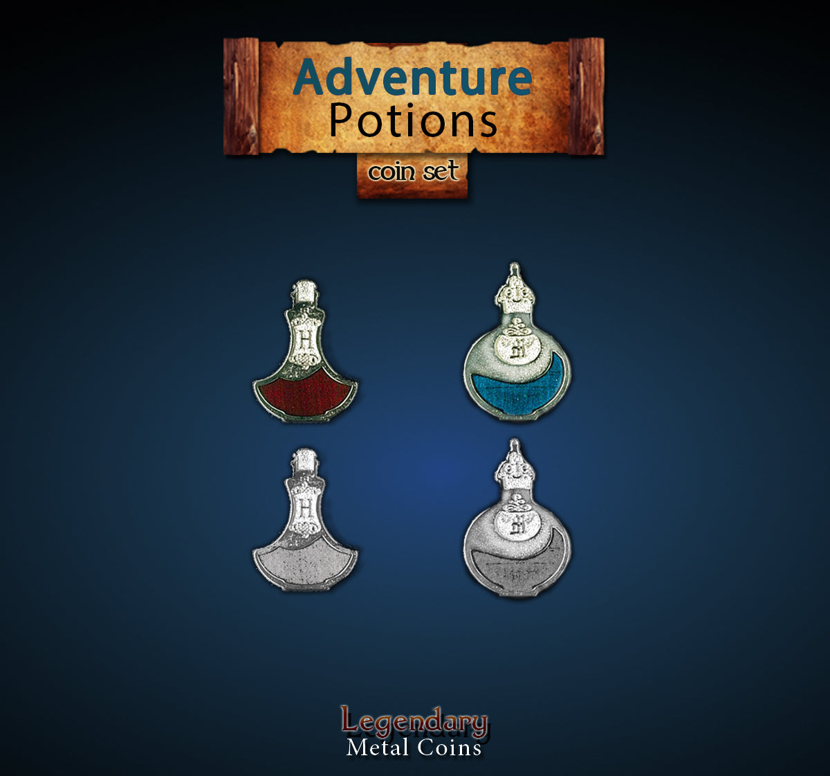 drawlab-legendary-metal-coins-adventure-potions-token-10er-set image 1