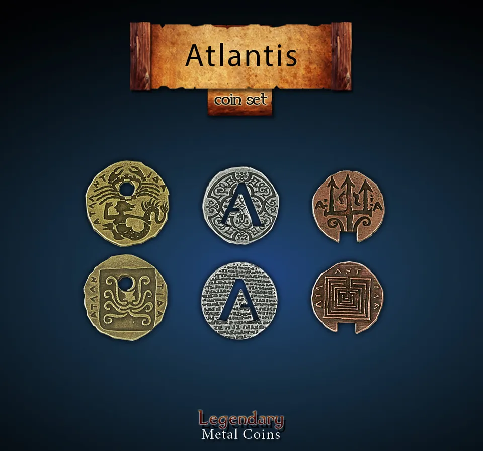 drawlab-legendary-metal-coins-atlantis-m-nzset-20-metallm-nzen image 1