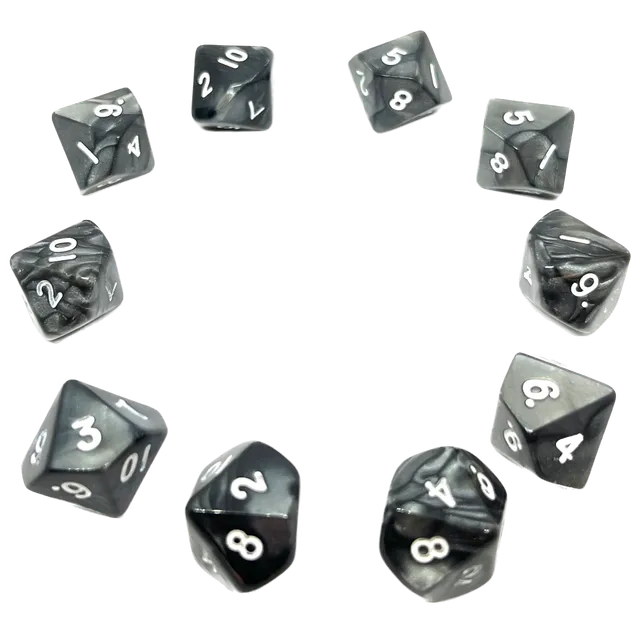 dice4friends-einzelw-rfel-d10-pearl-black-white-10-seitig image 1