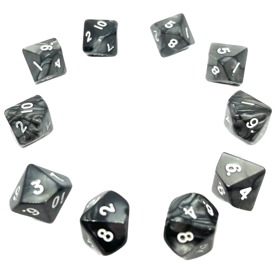 dice4friends-einzelw-rfel-d10-pearl-black-white-10-seitig image 1
