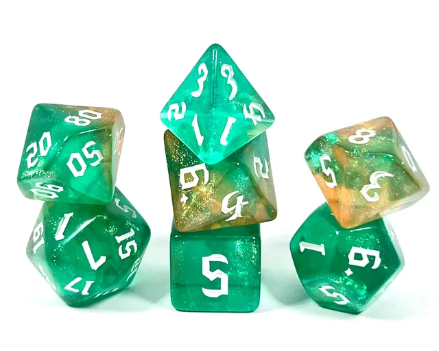 dice4friends-rpg-w-rfelset-galaxy-smaragd-yellow-7-teilig-gr-n image 1