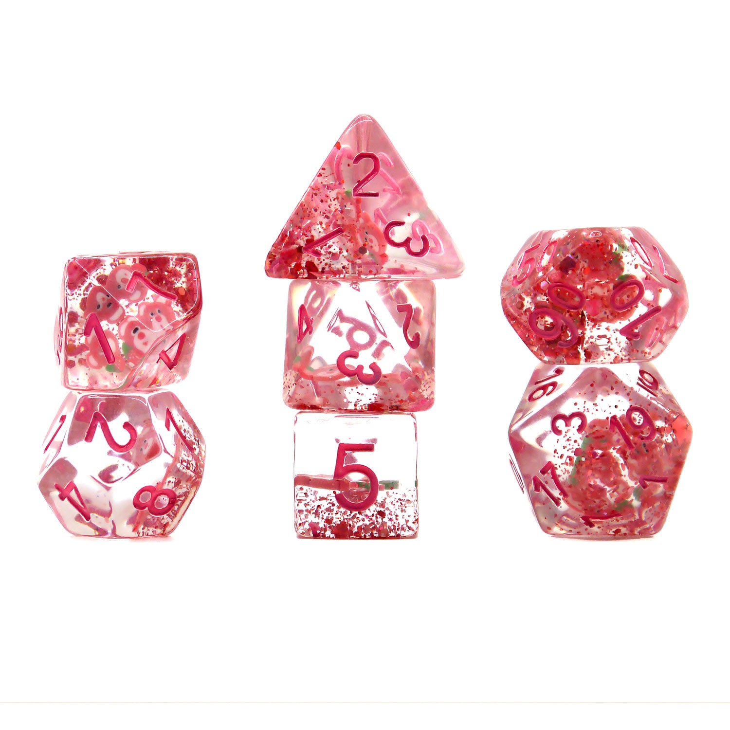 dice4friends-rpg-w-rfelset-transparent-teddy-pink-7-teilig image 1