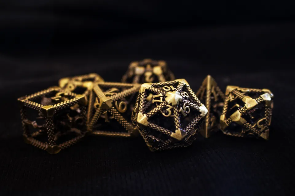 drawlab-metal-dice-sets-hollow-dragons-gold-metallw-rfel-7er image 1