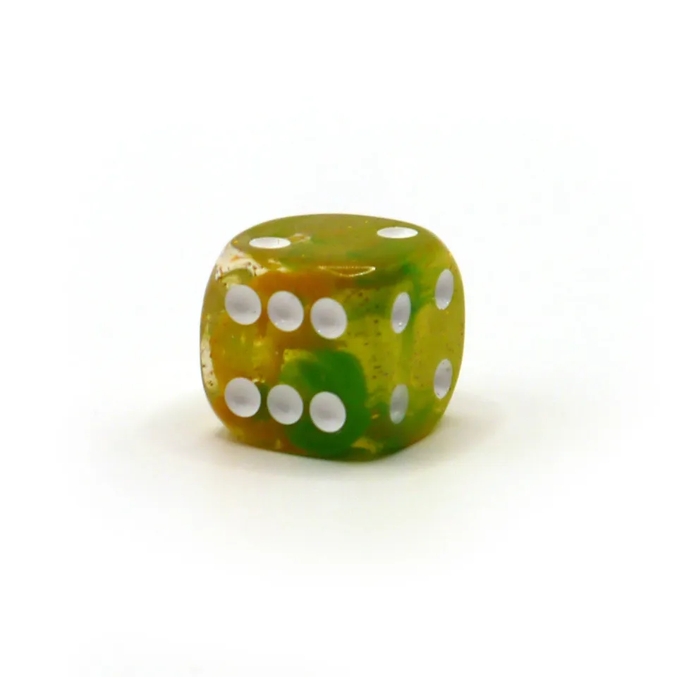 dice4friends-d6-starlight-green-yellow-augenw-rfel-16mm-einzelw-rfel image 1