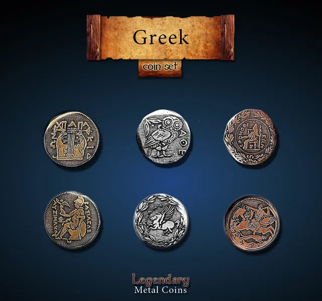 drawlab-legendary-metal-coins-griechisch-metallm-nzen-20er-set-antik image 1
