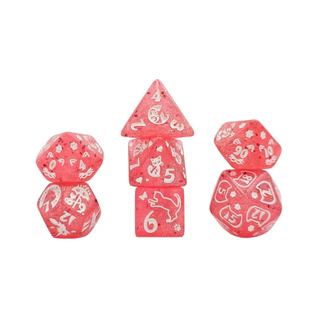 dice4friends-galaxy-cat-pink-rpg-w-rfelset-7-teilig-rosa image 1