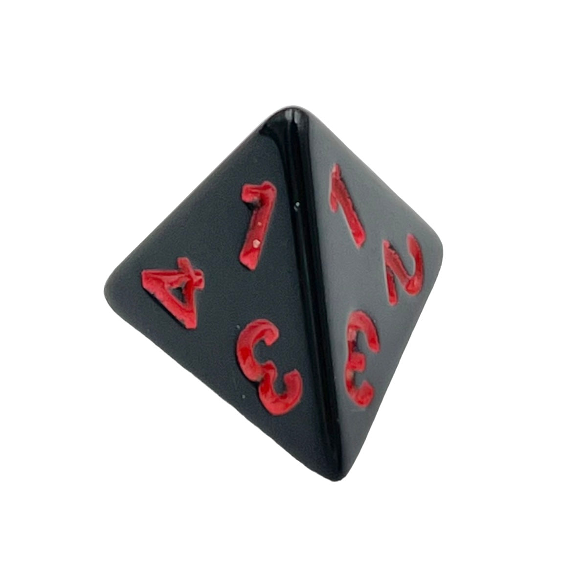 dice4friends-einzelw-rfel-d4-schwarz-rot-tetraeder image 1