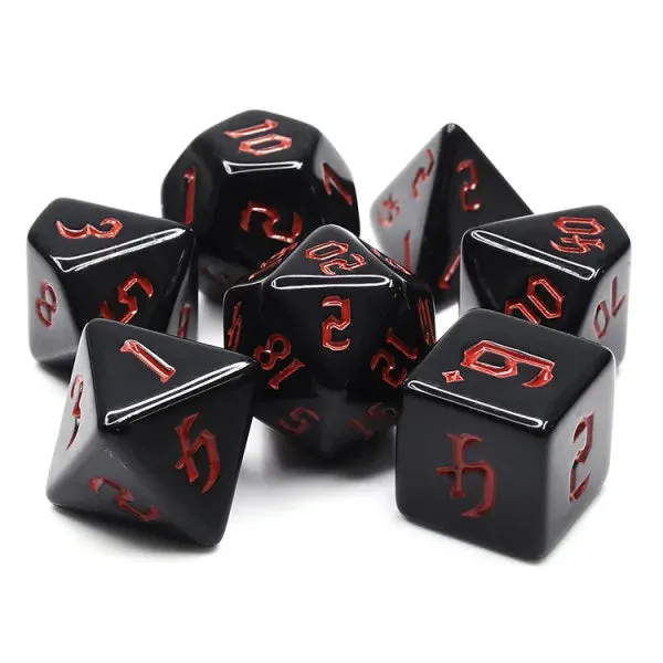 dice4friends-opaque-rpg-w-rfelset-7-teilig-black-red image 1