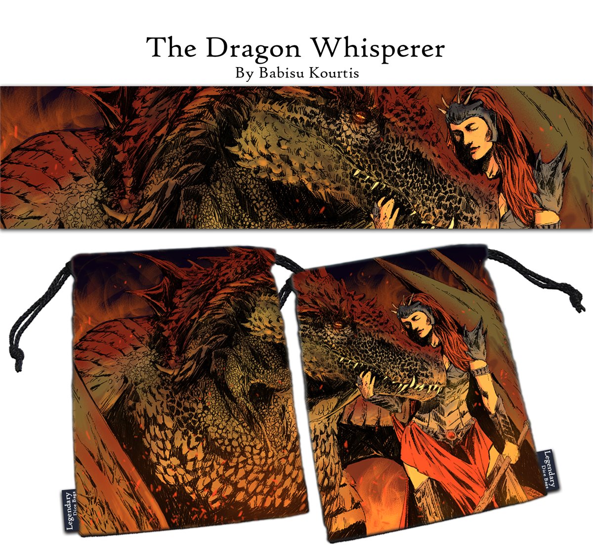 drawlab-legendary-dice-bags-dragon-whisperer-w-rfelbeutel-samt image 1