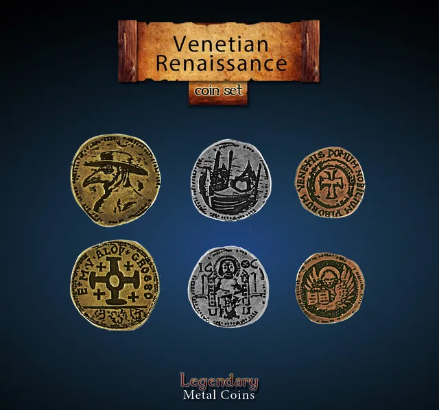 drawlab-legendary-metal-coins-venetian-renaissance-coin-set-20-m-nzen image 1