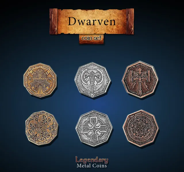drawlab-legendary-metal-coins-dwarven-m-nzset-20-metallm-nzen image 1