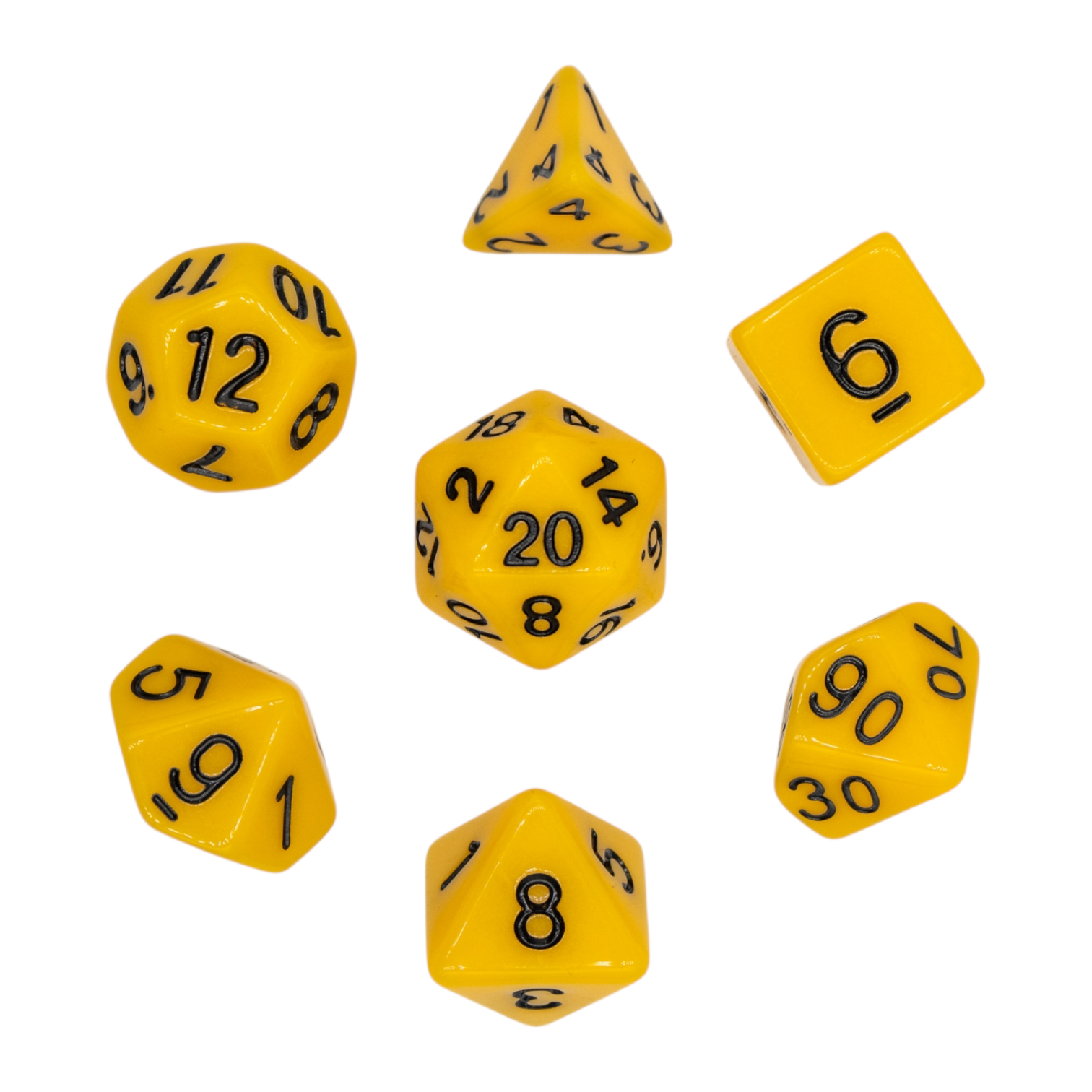dice4friends-opaque-yellow-7-teiliges-rpg-w-rfelset-gelb image 1