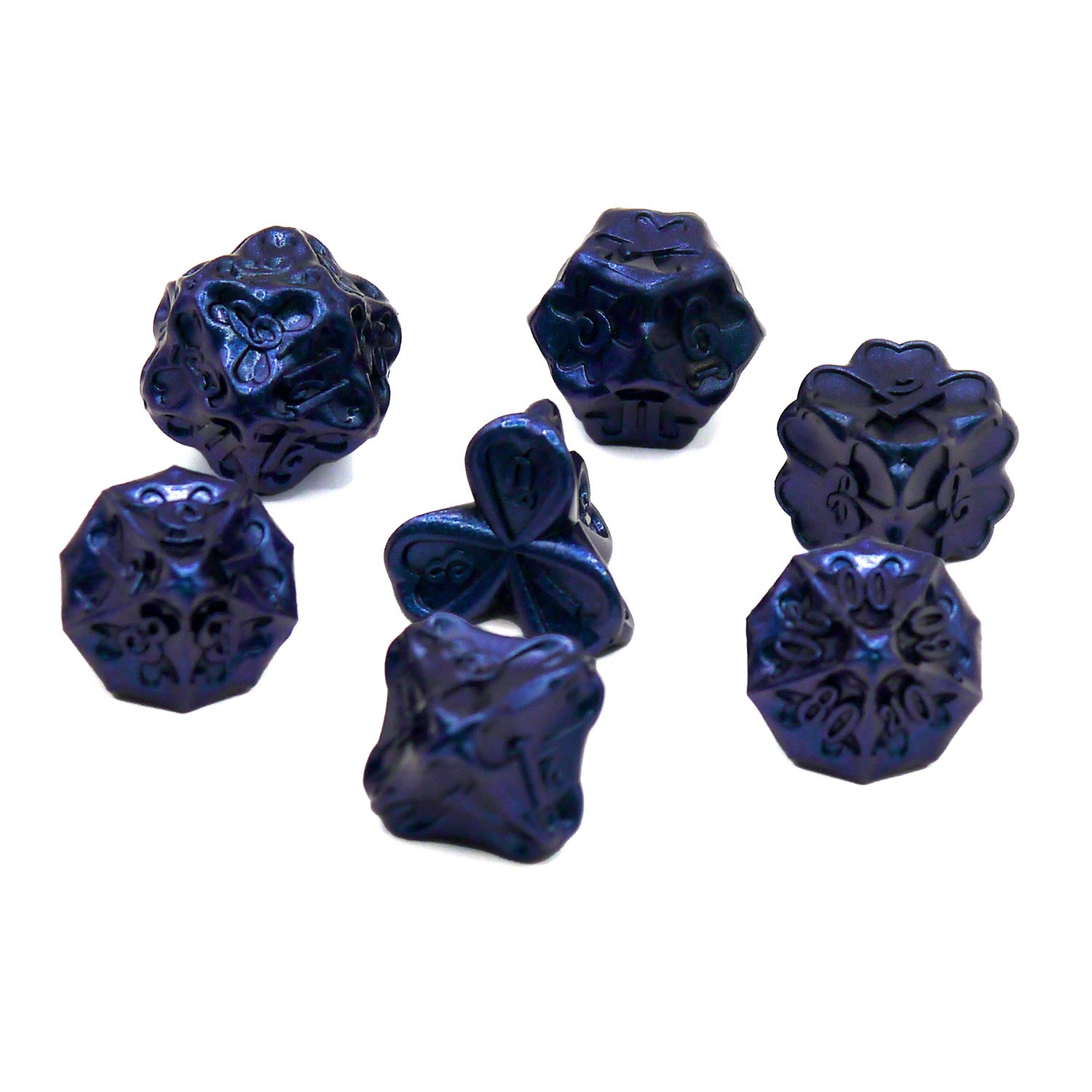 dice4friends-rpg-metall-w-rfelset-7-teilig-clover-blue-kleeblatt image 2