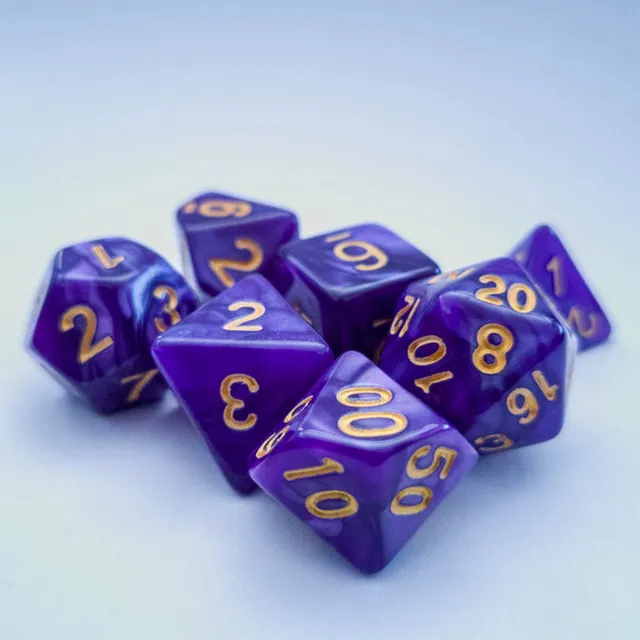 drawlab-rpg-dice-sets-purple-flow-w-rfelset-7-teilig-lila image 1