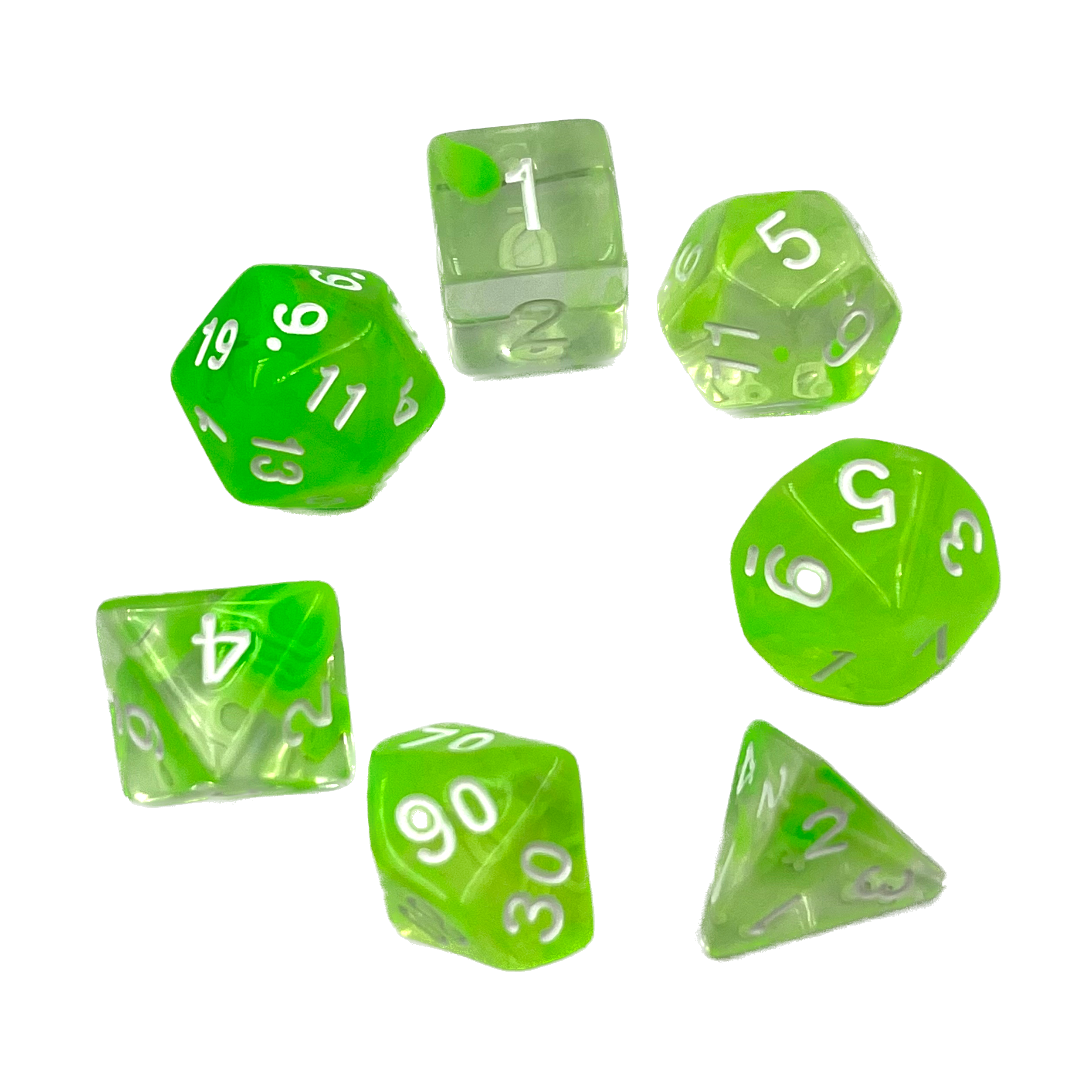 dice4friends-rpg-w-rfelset-nebula-lime-transparent-7-teilig image 2