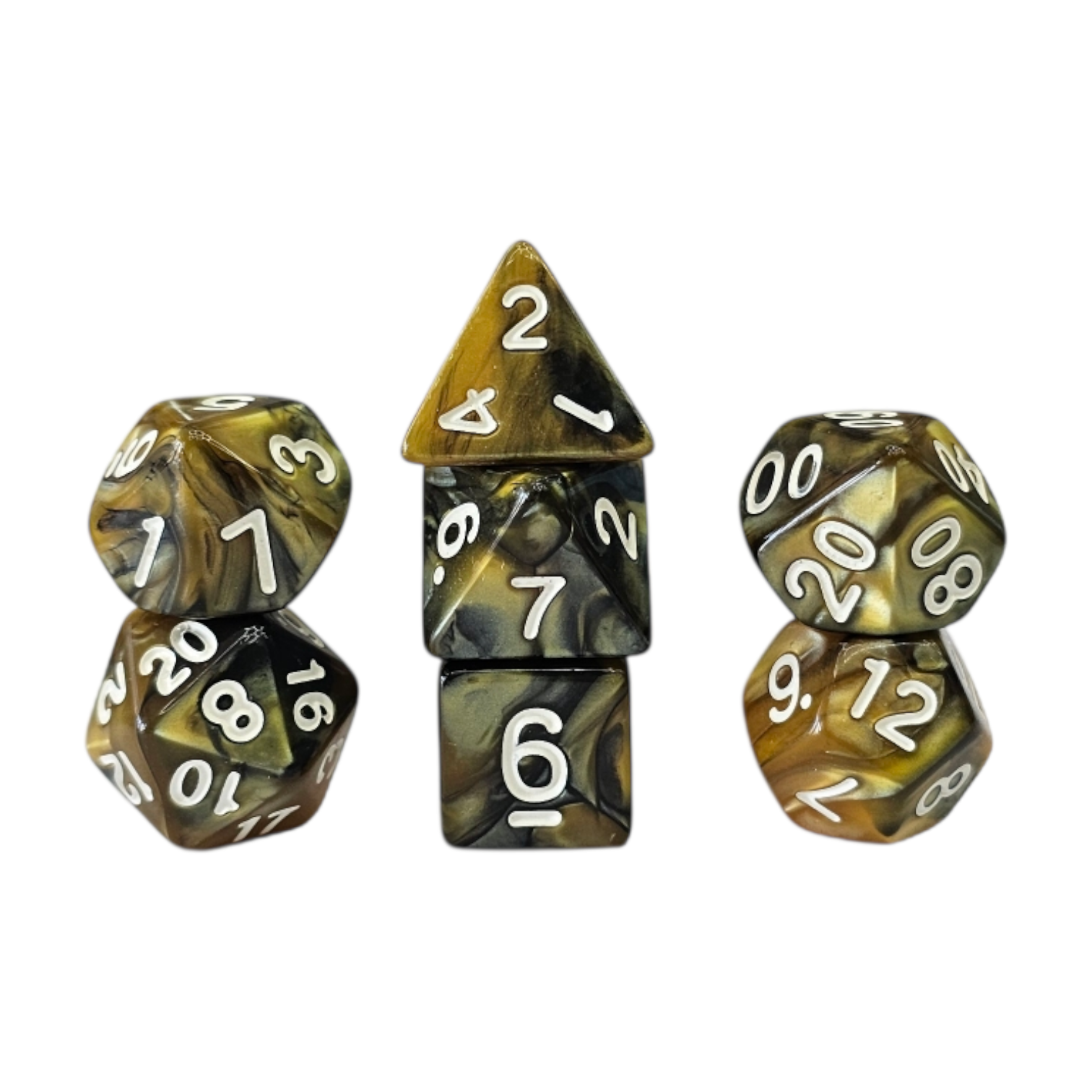 dice4friends-rpg-w-rfelset-7-teilig-scotch-schwarz-gold-w-rfel image 1
