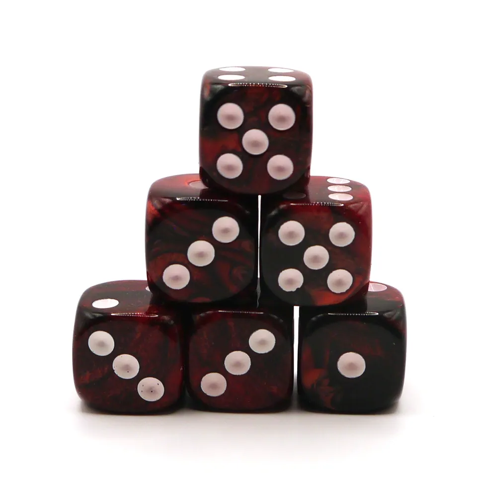 dice4friends-d6-racing-red-black-w-rfelset-6-w-rfel-16mm image 1