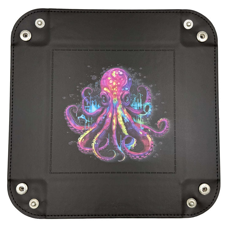 dice4friends-w-rfelschale-cthulhu-bunt-aquarell-pu-faltbar-schwarz image 3
