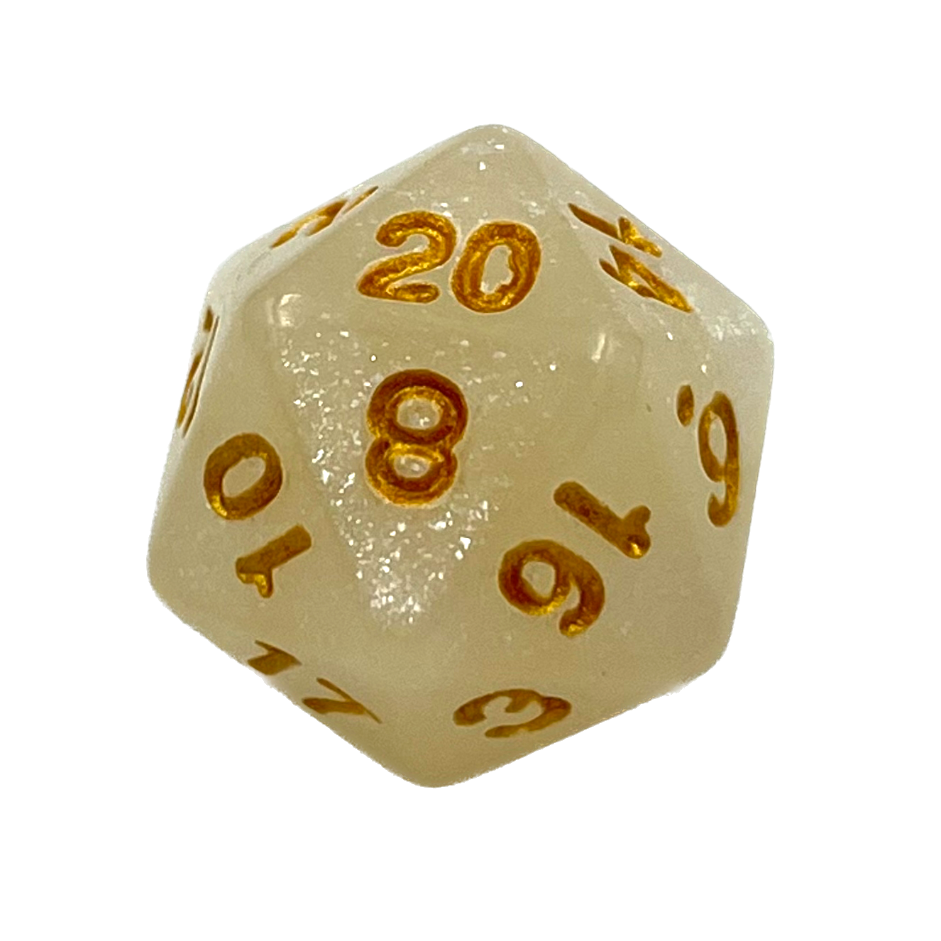 dice4friends-einzelw-rfel-d20-galaxy-w-rfel-white-gold-acryl image 1