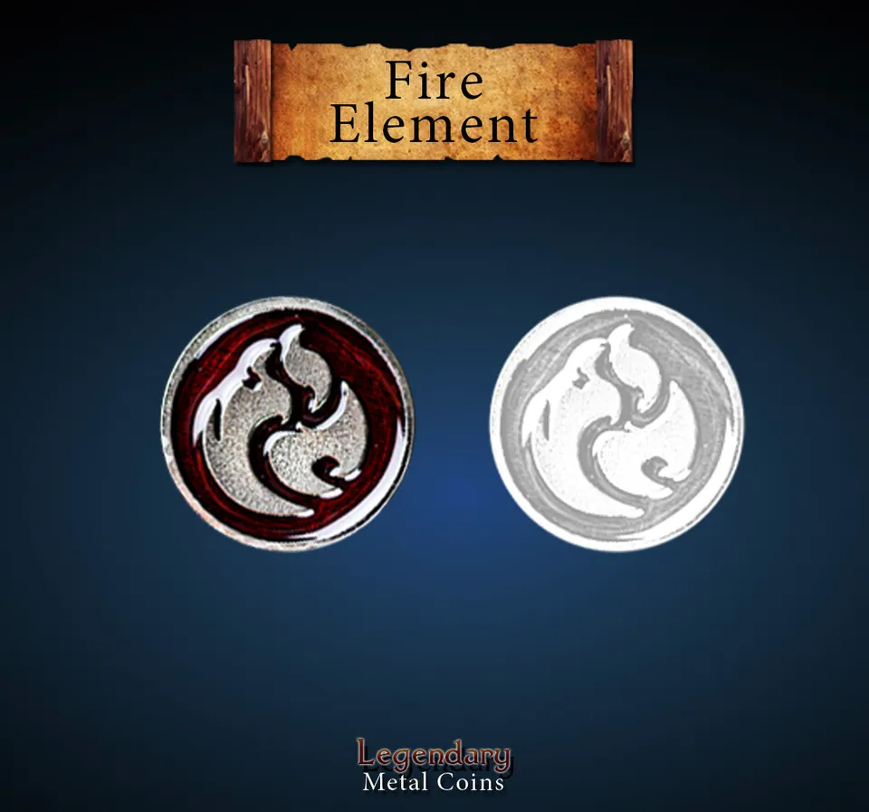 drawlab-legendary-metal-coins-feuer-metallm-nzen-10er-set-magie image 1