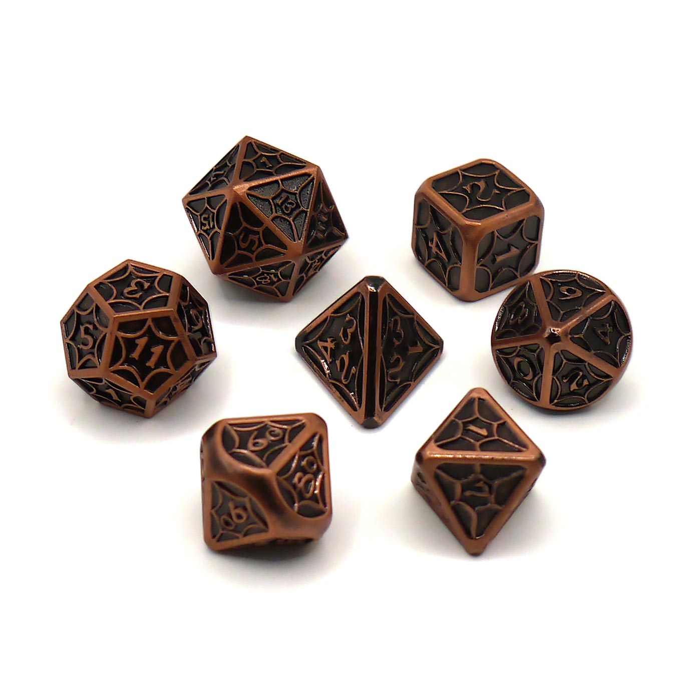 dice4friends-rpg-w-rfelset-metall-spider-copper-7-teilig image 2