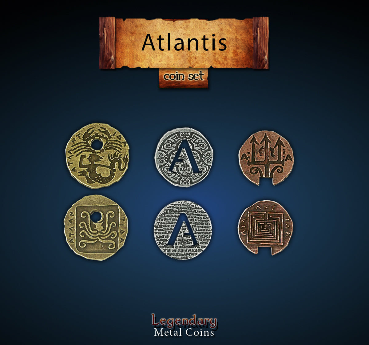 drawlab-legendary-metal-coins-atlantis-m-nzset-20-metallm-nzen image 1
